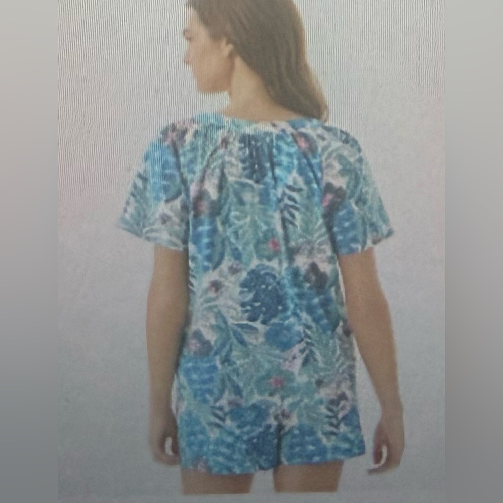 Lilly Pulitzer, NWT breezy aqua best fronds forever, top/bottom set size Small - Picture 3 of 5